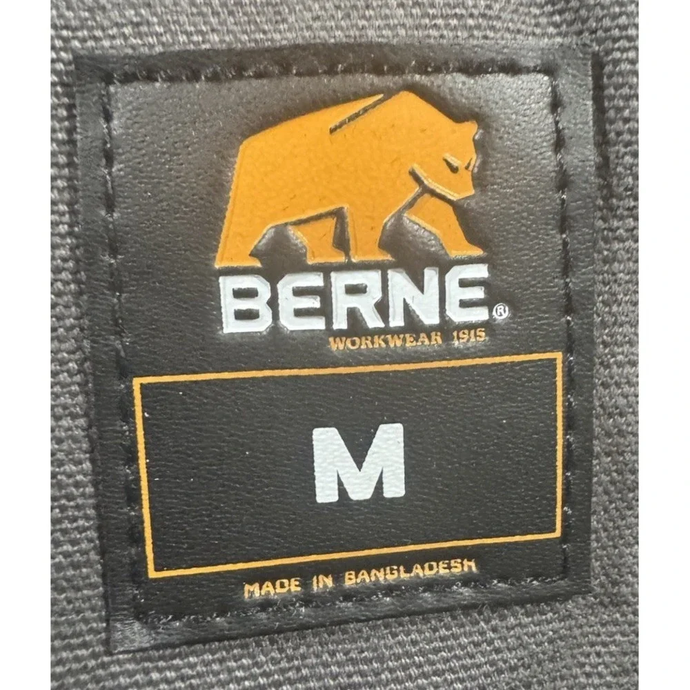 Berne Fleece Lined Canvas Jacket Youth Medium 10-12 Gray Hooded Full Zip Outdoor